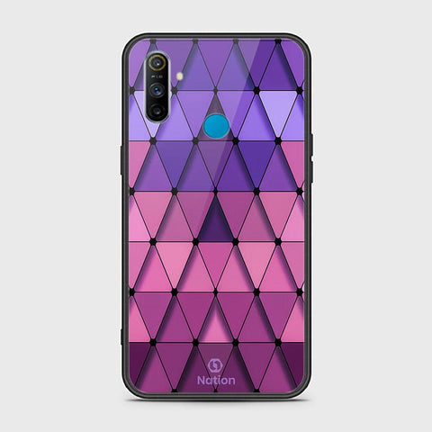 Realme C3 Cover - ONation Pyramid Series - HQ Ultra Shine Premium Infinity Glass Soft Silicon Borders Case