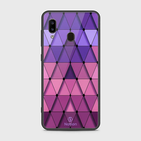 Samsung Galaxy A30 Cover - ONation Pyramid Series - HQ Ultra Shine Premium Infinity Glass Soft Silicon Borders Case