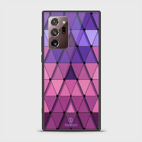 Samsung Galaxy Note 20 Ultra Cover - ONation Pyramid Series - HQ Ultra Shine Premium Infinity Glass Soft Silicon Borders Case