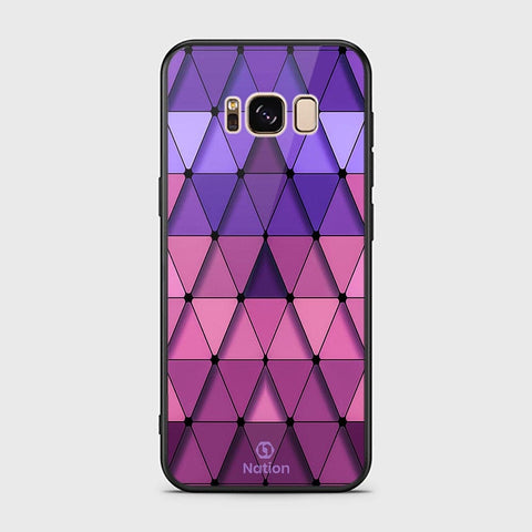 Samsung Galaxy S8 Plus Cover - ONation Pyramid Series - HQ Ultra Shine Premium Infinity Glass Soft Silicon Borders Case