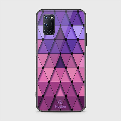 Oppo A92 Cover - ONation Pyramid Series - HQ Ultra Shine Premium Infinity Glass Soft Silicon Borders Case