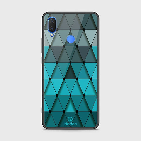 Huawei Honor 8C Cover - ONation Pyramid Series - HQ Ultra Shine Premium Infinity Glass Soft Silicon Borders Case