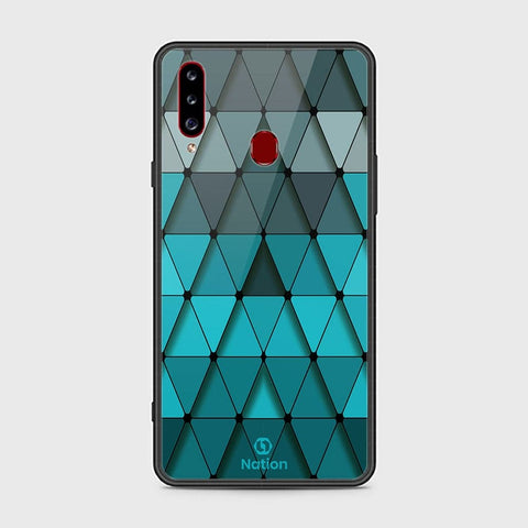 Samsung Galaxy A20s Cover - ONation Pyramid Series - HQ Ultra Shine Premium Infinity Glass Soft Silicon Borders Case