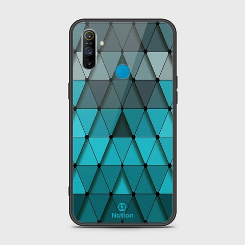 Realme C3 Cover - ONation Pyramid Series - HQ Ultra Shine Premium Infinity Glass Soft Silicon Borders Case