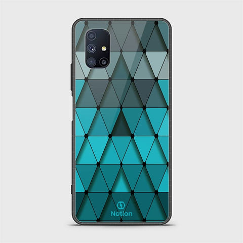 Samsung Galaxy M51 Cover - ONation Pyramid Series - HQ Ultra Shine Premium Infinity Glass Soft Silicon Borders Case