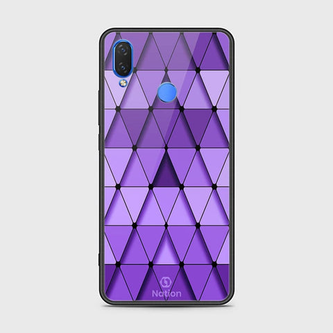 Huawei Honor 8C Cover - ONation Pyramid Series - HQ Ultra Shine Premium Infinity Glass Soft Silicon Borders Case