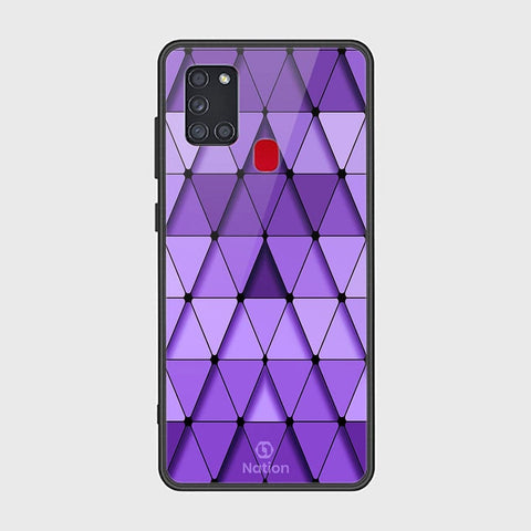 Samsung Galaxy A21s Cover - ONation Pyramid Series - HQ Ultra Shine Premium Infinity Glass Soft Silicon Borders Case