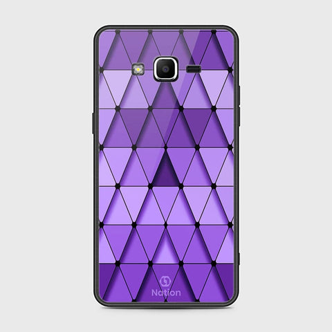 Samsung Galaxy J2 Prime Cover - ONation Pyramid Series - HQ Ultra Shine Premium Infinity Glass Soft Silicon Borders Case