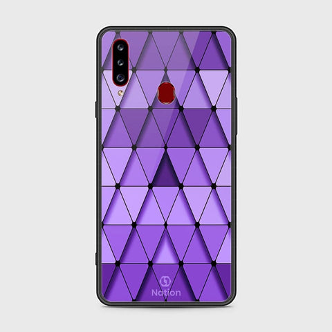 Samsung Galaxy A20s Cover - ONation Pyramid Series - HQ Ultra Shine Premium Infinity Glass Soft Silicon Borders Case