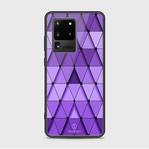 Samsung Galaxy S20 Ultra Cover - ONation Pyramid Series - HQ Ultra Shine Premium Infinity Glass Soft Silicon Borders Case