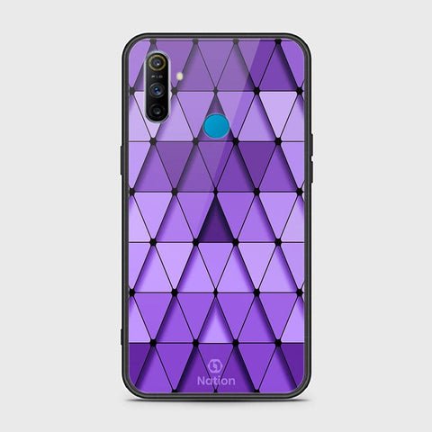 Realme C3 Cover - ONation Pyramid Series - HQ Ultra Shine Premium Infinity Glass Soft Silicon Borders Case