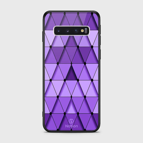 Samsung Galaxy S10 Cover - ONation Pyramid Series - HQ Ultra Shine Premium Infinity Glass Soft Silicon Borders Case