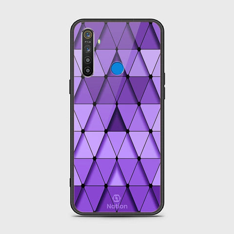 Realme 5 Cover - ONation Pyramid Series - HQ Ultra Shine Premium Infinity Glass Soft Silicon Borders Case