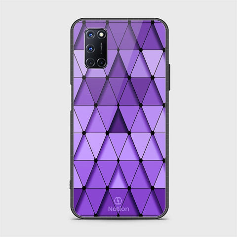 Oppo A92 Cover - ONation Pyramid Series - HQ Ultra Shine Premium Infinity Glass Soft Silicon Borders Case