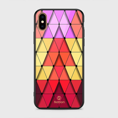 iPhone X Cover- Onation Pyramid Series - HQ Ultra Shine Premium Infinity Glass Soft Silicon Borders Case