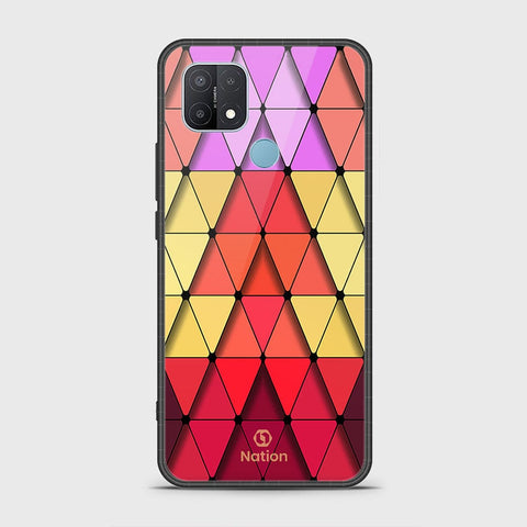 Oppo A15s Cover- Onation Pyramid Series - HQ Ultra Shine Premium Infinity Glass Soft Silicon Borders Case