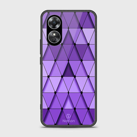 Oppo A17 Cover- Onation Pyramid Series - HQ Ultra Shine Premium Infinity Glass Soft Silicon Borders Case