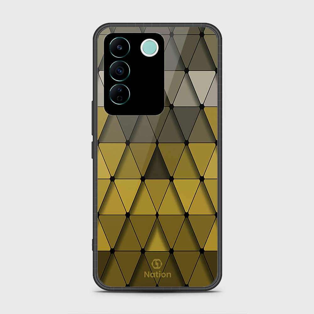 Vivo V27e Cover- Onation Pyramid Series - HQ Ultra Shine Premium Infinity Glass Soft Silicon Borders Case