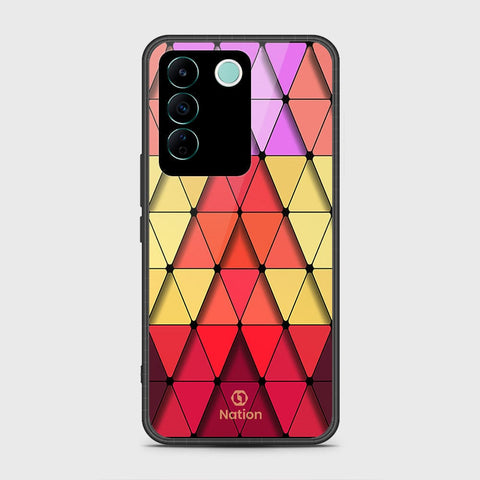 Vivo V27e Cover- Onation Pyramid Series - HQ Ultra Shine Premium Infinity Glass Soft Silicon Borders Case