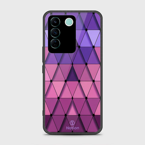 Vivo V27e Cover- Onation Pyramid Series - HQ Ultra Shine Premium Infinity Glass Soft Silicon Borders Case