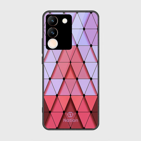 vivo V29e Cover- Onation Pyramid Series - HQ Ultra Shine Premium Infinity Glass Soft Silicon Borders Case