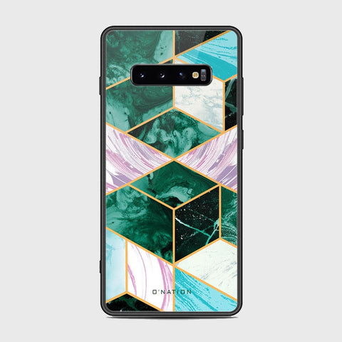 Samsung Galaxy S10 Plus Cover - O'Nation Shades of Marble Series - HQ Ultra Shine Premium Infinity Glass Soft Silicon Borders Case