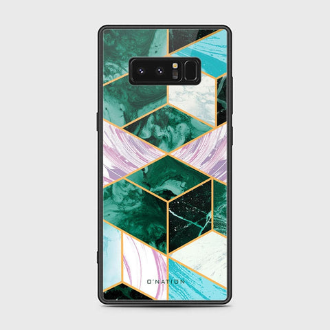 Samsung Galaxy Note 8 Cover - O'Nation Shades of Marble Series - HQ Ultra Shine Premium Infinity Glass Soft Silicon Borders Case