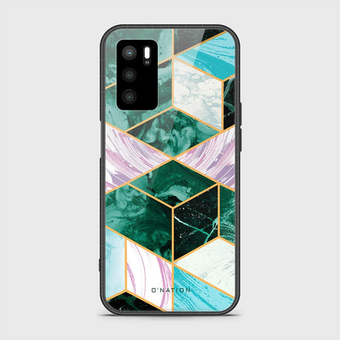 Oppo A16 Cover - O'Nation Shades of Marble Series - HQ Ultra Shine Premium Infinity Glass Soft Silicon Borders Case