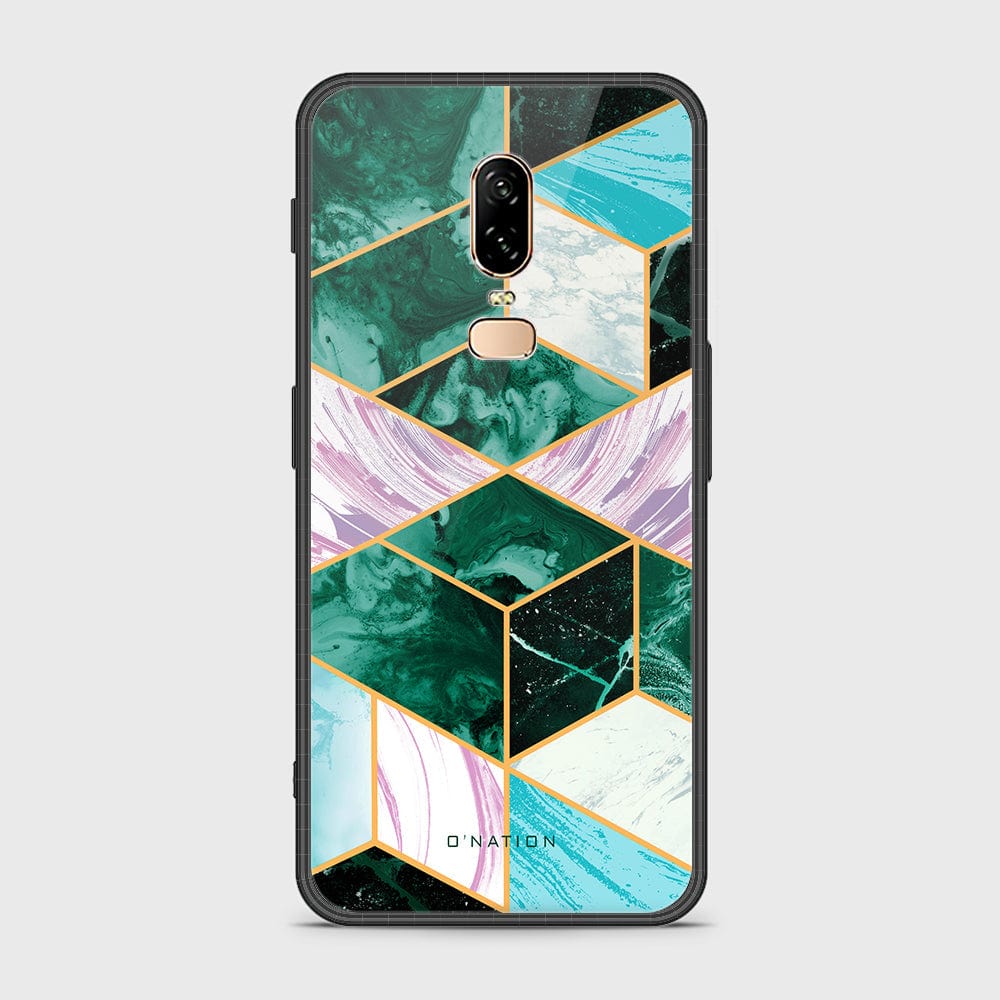 OnePlus 6 Cover - O'Nation Shades of Marble Series - HQ Ultra Shine Premium Infinity Glass Soft Silicon Borders Case