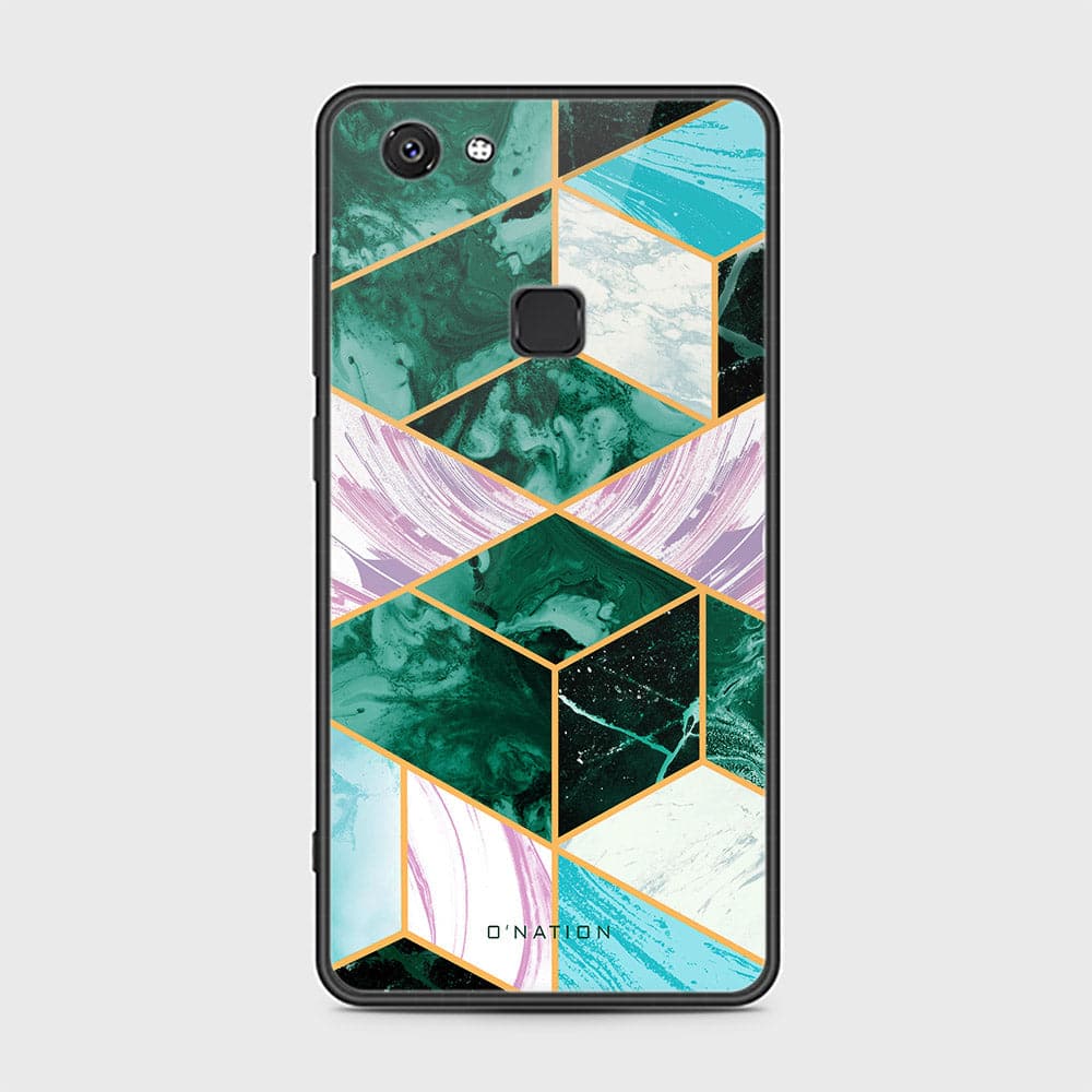 Vivo V7 Plus Cover - O'Nation Shades of Marble Series - HQ Ultra Shine Premium Infinity Glass Soft Silicon Borders Case