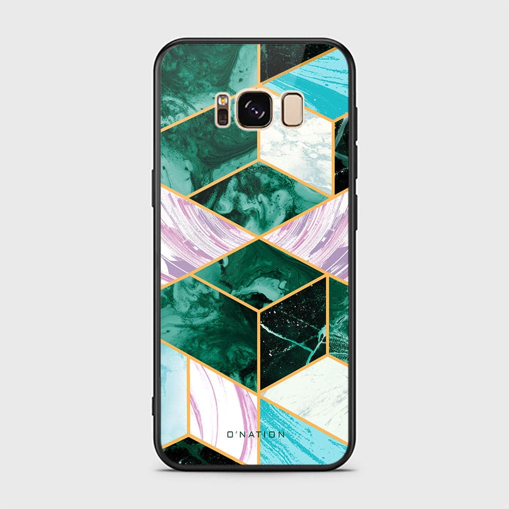 Samsung Galaxy S8 Cover - O'Nation Shades of Marble Series - HQ Ultra Shine Premium Infinity Glass Soft Silicon Borders Case