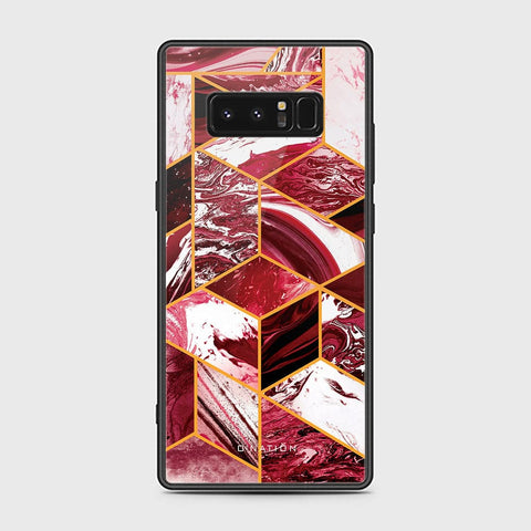 Samsung Galaxy Note 8 Cover - O'Nation Shades of Marble Series - HQ Ultra Shine Premium Infinity Glass Soft Silicon Borders Case