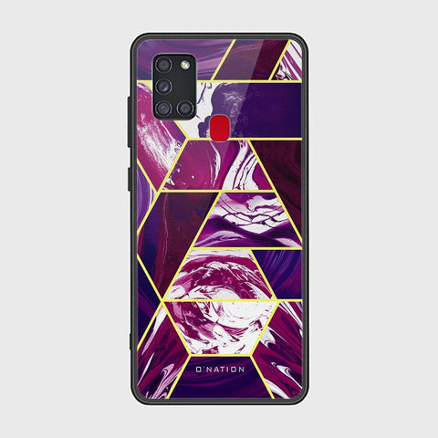 Samsung Galaxy A21s Cover - O'Nation Shades of Marble Series - HQ Ultra Shine Premium Infinity Glass Soft Silicon Borders Case (Fast Delivery) (A)