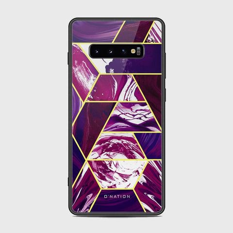 Samsung Galaxy S10 Plus Cover - O'Nation Shades of Marble Series - HQ Ultra Shine Premium Infinity Glass Soft Silicon Borders Case