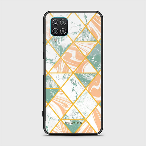 Samsung Galaxy A12 Cover - O'Nation Shades of Marble Series - HQ Ultra Shine Premium Infinity Glass Soft Silicon Borders Case