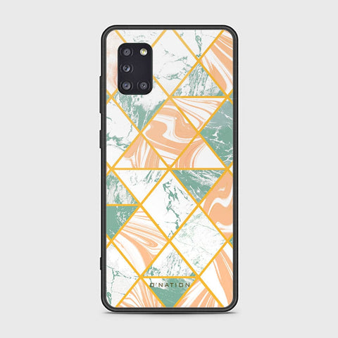 Samsung Galaxy A31 Cover - O'Nation Shades of Marble Series - HQ Ultra Shine Premium Infinity Glass Soft Silicon Borders Case