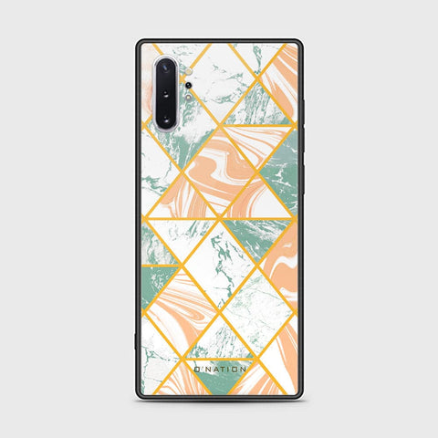 Samsung Galaxy Note 10 Plus Cover - O'Nation Shades of Marble Series - HQ Ultra Shine Premium Infinity Glass Soft Silicon Borders Case