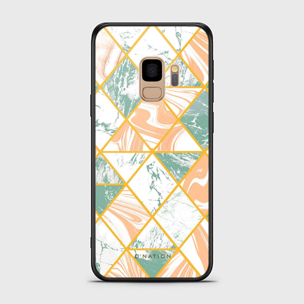 Samsung Galaxy S9 Cover - O'Nation Shades of Marble Series - HQ Ultra Shine Premium Infinity Glass Soft Silicon Borders Case