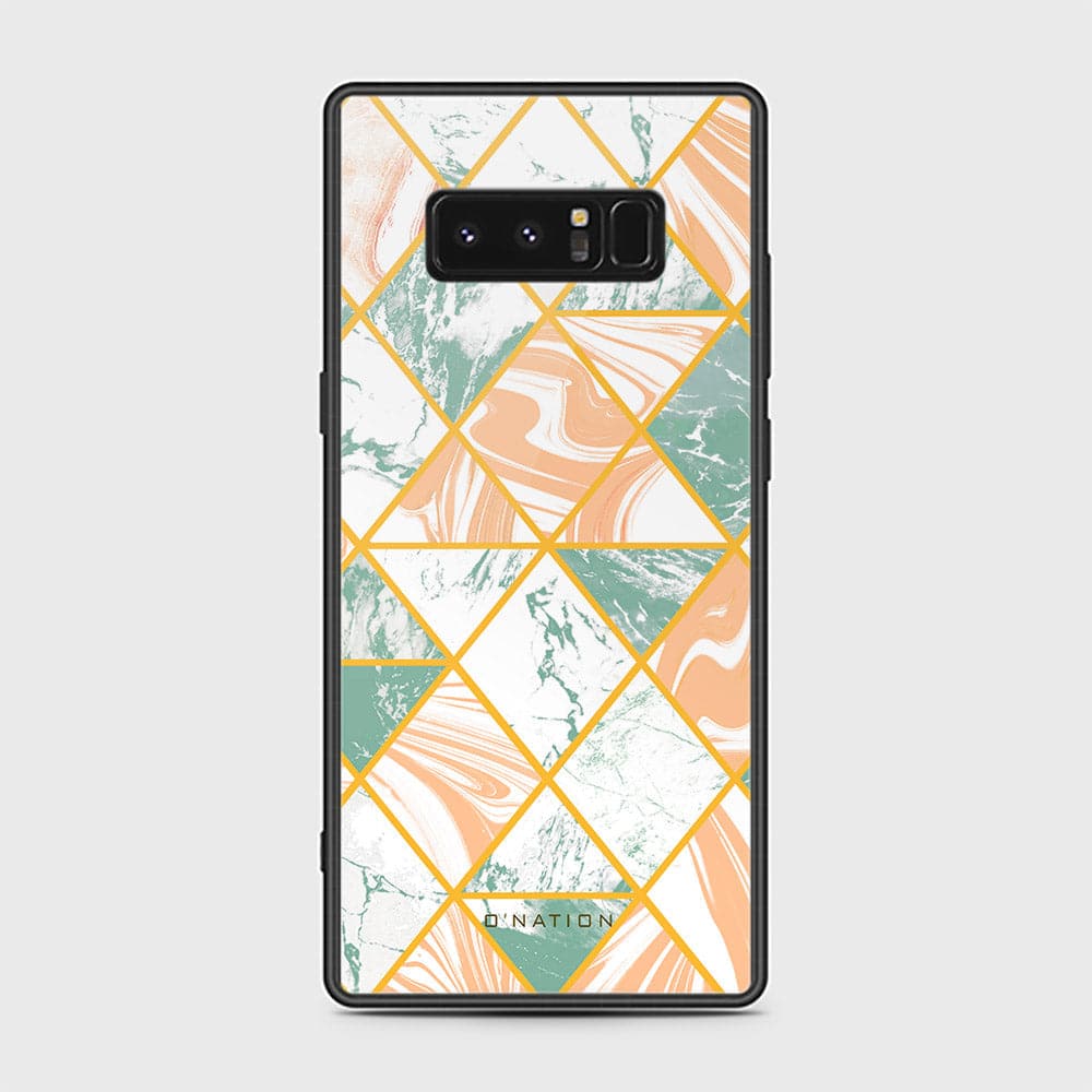 Samsung Galaxy Note 8 Cover - O'Nation Shades of Marble Series - HQ Ultra Shine Premium Infinity Glass Soft Silicon Borders Case