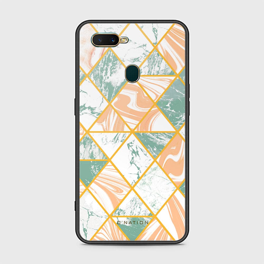 Oppo A7 Cover - O'Nation Shades of Marble Series - HQ Ultra Shine Premium Infinity Glass Soft Silicon Borders Case