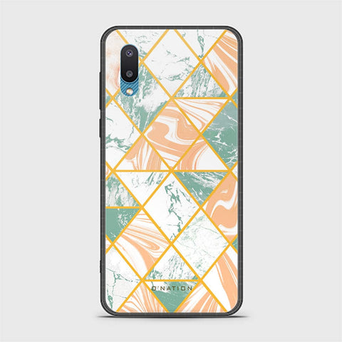 Samsung Galaxy A02 Cover - O'Nation Shades of Marble Series - HQ Ultra Shine Premium Infinity Glass Soft Silicon Borders Case