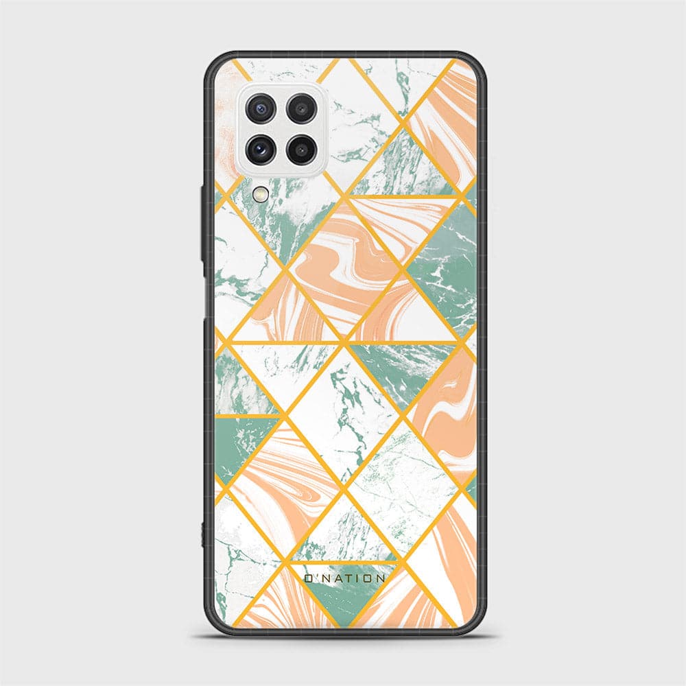 Samsung Galaxy A22 Cover - O'Nation Shades of Marble Series - HQ Ultra Shine Premium Infinity Glass Soft Silicon Borders Case