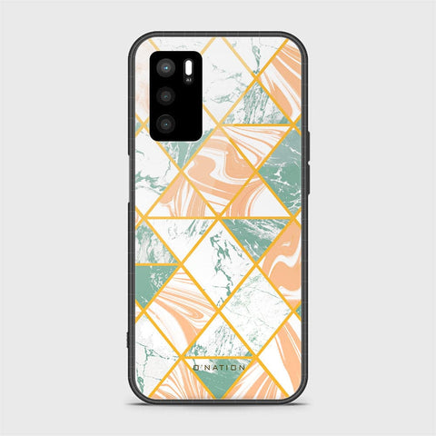 Oppo A16 Cover - O'Nation Shades of Marble Series - HQ Ultra Shine Premium Infinity Glass Soft Silicon Borders Case