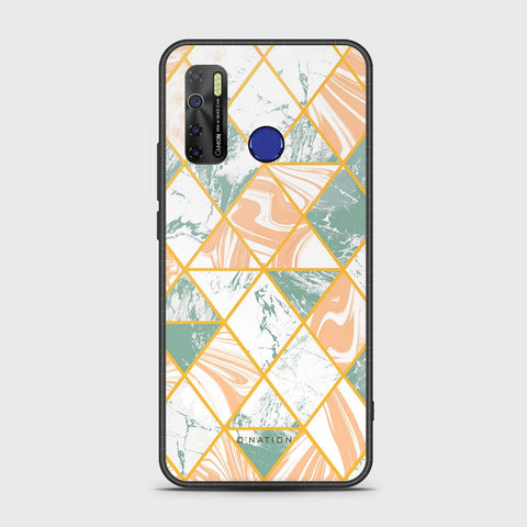 Infinix Hot 9 Cover - O'Nation Shades of Marble Series - HQ Ultra Shine Premium Infinity Glass Soft Silicon Borders Case