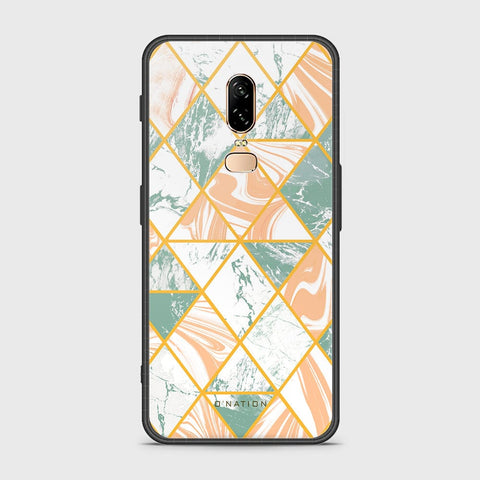 OnePlus 6 Cover - O'Nation Shades of Marble Series - HQ Ultra Shine Premium Infinity Glass Soft Silicon Borders Case