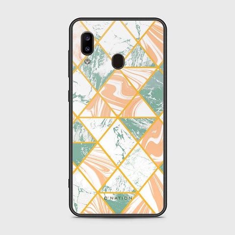 Samsung Galaxy A30 Cover - O'Nation Shades of Marble Series - HQ Ultra Shine Premium Infinity Glass Soft Silicon Borders Case