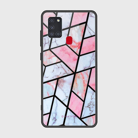 Samsung Galaxy A21s Cover - O'Nation Shades of Marble Series - HQ Ultra Shine Premium Infinity Glass Soft Silicon Borders Case