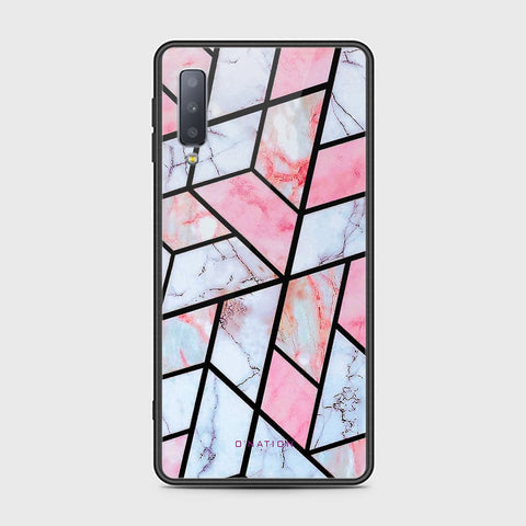 Samsung Galaxy A7 2018 Cover - O'Nation Shades of Marble Series - HQ Ultra Shine Premium Infinity Glass Soft Silicon Borders Case