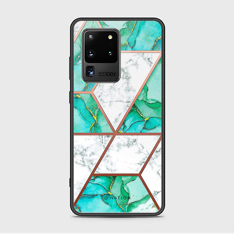 Samsung Galaxy S20 Ultra Cover - O'Nation Shades of Marble Series - HQ Ultra Shine Premium Infinity Glass Soft Silicon Borders Case