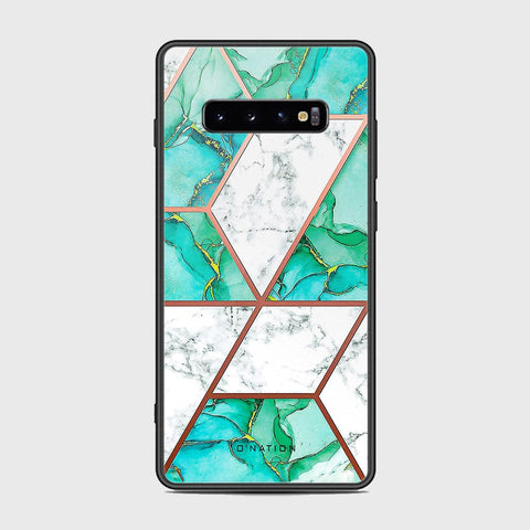 Samsung Galaxy S10 Plus Cover - O'Nation Shades of Marble Series - HQ Ultra Shine Premium Infinity Glass Soft Silicon Borders Case